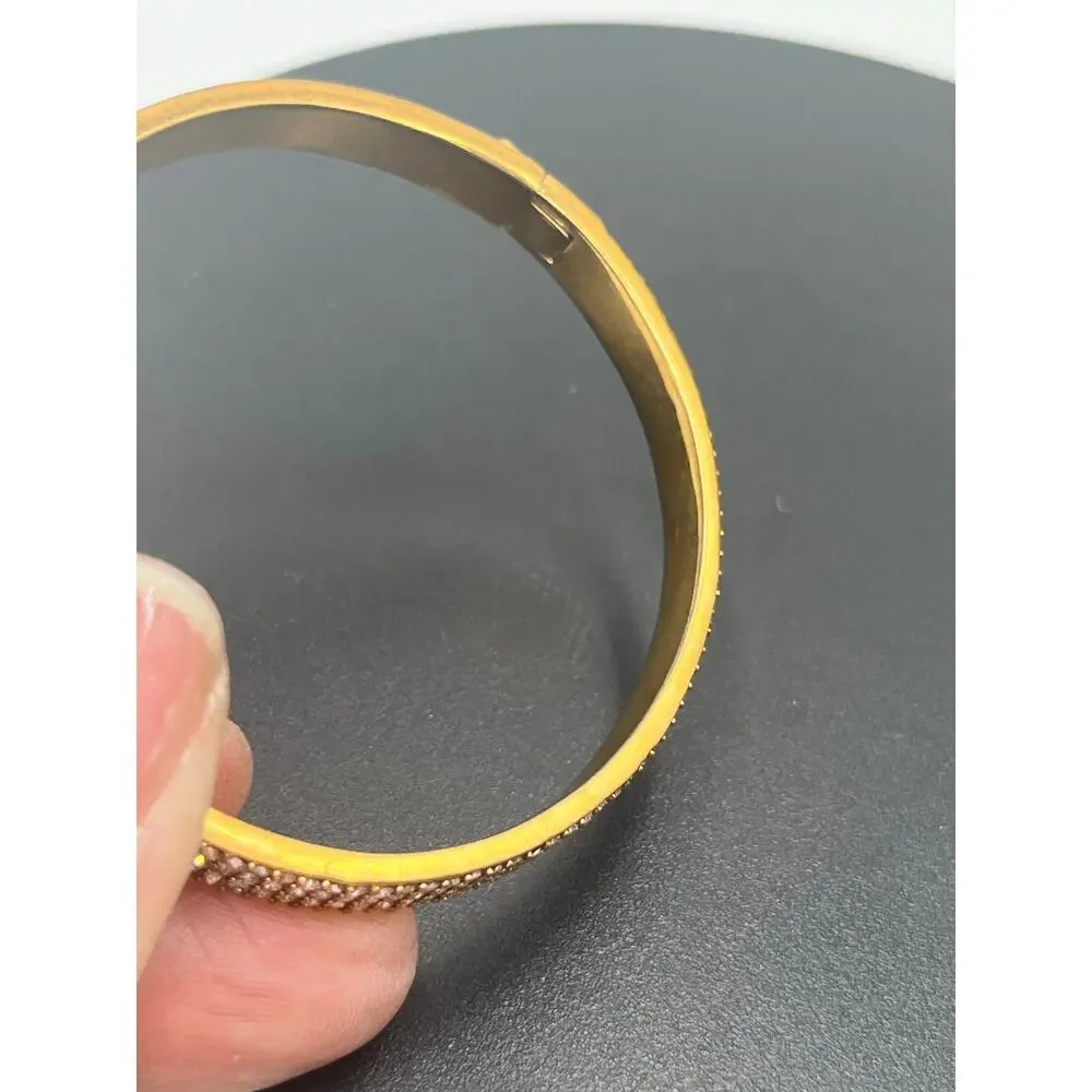 Kate Spade NY Heavy‎ Metals Row Pave Hinged Bangle Bracelet in clear/rose gold